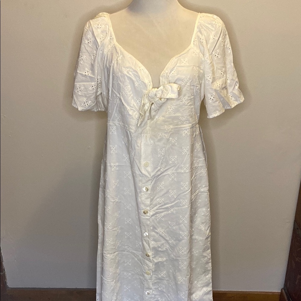 Madewell White Chemise with Lace Details